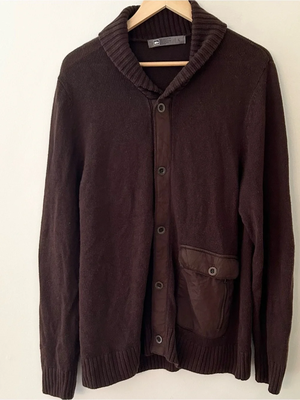 REI Army Green Men's Cardigan Sweater Medium